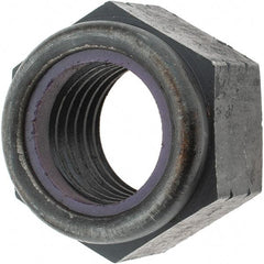 Value Collection - 1-1/8 - 7 UNC Grade 8 Hex Lock Nut with Nylon Insert - 1-5/8" Width Across Flats, 1-11/64" High, Uncoated - Exact Tool & Supply