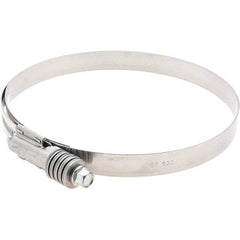 Made in USA - 5-1/4 to 6-1/8" Diam, Stainless Steel Auto-Adjustable Worm Drive Clamp - 5/6" Wide - Exact Tool & Supply