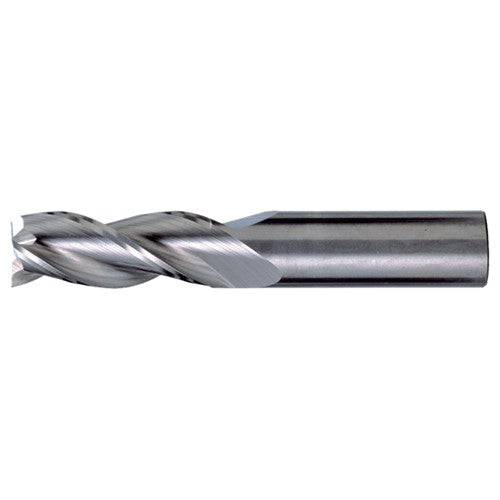 3/16″ × 3/16″ × 5/16″ × 2″ RHS / RHC Solid Carbide 3-Flute Square End High-Performance End Mill for Aluminum - Bright - Exact Tool & Supply