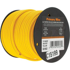 EastPenn - 12 AWG, 100' OAL, Hook Up Wire - Yellow Vinyl Jacket - Exact Tool & Supply