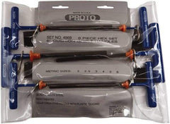 Proto - 6 Piece T-Handle Cushion Grip Tethered Hex Key Set - Hex Range 2 to 6mm - Exact Tool & Supply