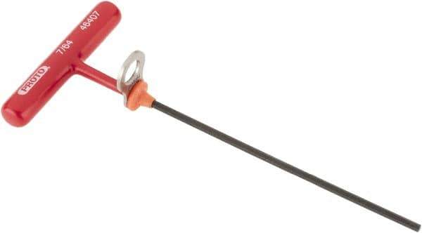 Proto - 7/64" Hex, Tethered T-Handle Cushion Grip, Hex Key - 6" OAL, Alloy Steel, Inch System of Measurement - Exact Tool & Supply