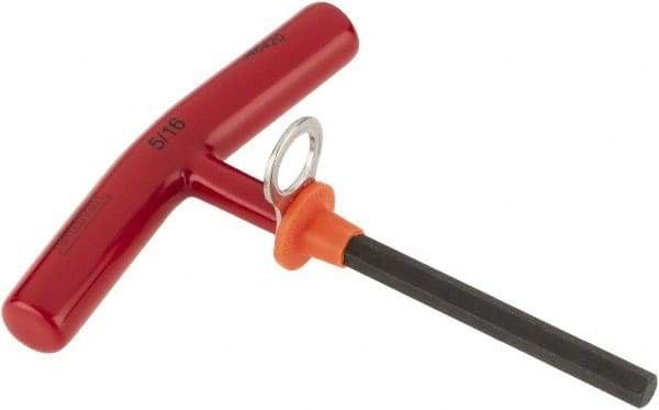 Proto - 5/16" Hex, Tethered T-Handle Cushion Grip, Hex Key - 6" OAL, Alloy Steel, Inch System of Measurement - Exact Tool & Supply