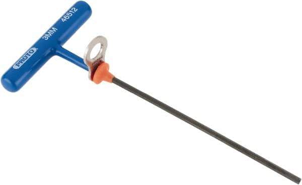 Proto - 3mm Hex, Tethered T-Handle Cushion Grip, Hex Key - 6" OAL, Alloy Steel, Metric System of Measurement - Exact Tool & Supply