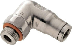 Legris - 12mm Outside Diam, 3/8 BSPP, Stainless Steel Push-to-Connect Tube Male Elbow - 290 Max psi, Tube to Male BSPP Connection, FKM O-Ring - Exact Tool & Supply