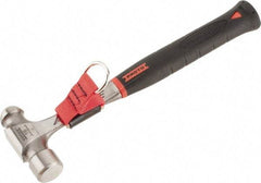 Proto - Steel Tethered Ball Pein Hammer - Steel Handle with Grip, 1-5/16" Face Diam, 12-7/8" OAL - Exact Tool & Supply