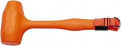 Proto - 56 oz Head 1-61/64 x 2-13/32" Face Diam Urethane Tethered Dead Blow Hammer - 15.9531" OAL, Urethane Handle - Exact Tool & Supply