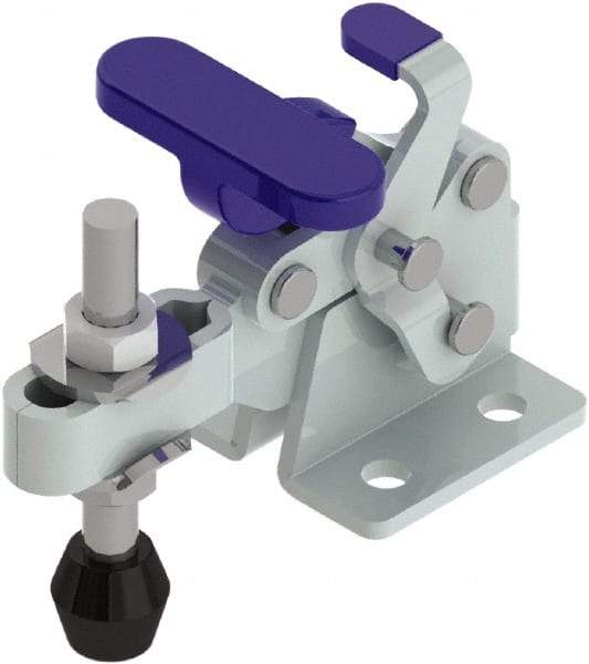 Gibraltar - 350 Lb Holding Capacity, Horizontal Handle, Manual Hold Down Toggle Clamp - 175° Handle Movement, 92° Bar Opening, U-Bar, Flanged Base, Zinc Plated, Steel - Exact Tool & Supply