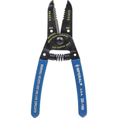 Imperial - 30 to 22 AWG Capacity Wire Stripper/Cutter - 6" OAL, Hardened Steel with Cushion Grip Handle - Exact Tool & Supply