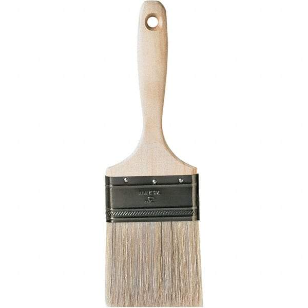 Krylon - 11/16" Flat White China Bristle Wall Brush - 3" Bristle Length, 3" Wood Beavertail Handle - Exact Tool & Supply