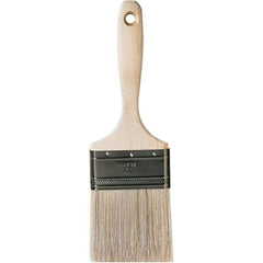 Krylon - 11/16" Flat White China Bristle Wall Brush - 3" Bristle Length, 3" Wood Beavertail Handle - Exact Tool & Supply