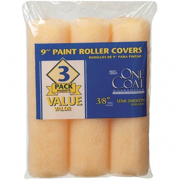 Krylon - 3/8" Nap, 9" Wide Paint Roller Cover - Semi-Smooth Texture, Polyester & Knitted - Exact Tool & Supply