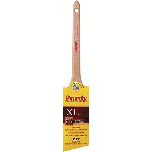 Krylon - 3/8" Angled Nylon/Polyester Angular Brush - 2" Bristle Length, 2-7/16" Wood Rattail Handle - Exact Tool & Supply