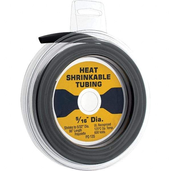 Import - 2:1, Polyolefin Heat Shrink Electrical Tubing - Black - Exact Tool & Supply