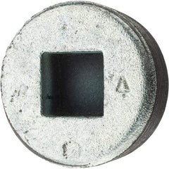 Made in USA - Size 2", Class 150, Malleable Iron Galvanized Pipe Countersunk Square Plug - 150 psi, Threaded End Connection - Exact Tool & Supply