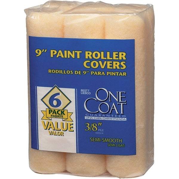 Krylon - 3/8" Nap, 9" Wide Paint Roller Cover - Semi-Smooth Texture, Polyester & Knitted - Exact Tool & Supply
