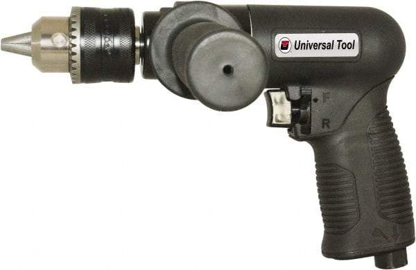 Florida Pneumatic - 1/2" Reversible Keyed Chuck - Pistol Grip Handle, 450 RPM, 4 CFM, 0.75 hp, 90 psi - Exact Tool & Supply