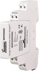 Cooper Bussmann - 4 Pole, 1 Phase, 90mm Long x 12mm Wide x 71.99mm Deep, Hardwired Surge Protector - DIN Rail Mount, 24 V, 23.30 VAC, 33 VDC Operating Voltage, 20 kA Surge Protection - Exact Tool & Supply