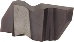 Tool-Flo - 0.375FLG CB Grade AC3, 1/16" Cutting Width Carbide Grooving Insert - 0.12" Max Depth of Cut, Right Hand, .005 to .010" Corner Radius, AlTiN Finish - Exact Tool & Supply