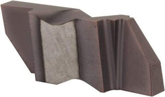 Tool-Flo - 0.375FLG CB Grade AC3, 0.047" Cutting Width Carbide Grooving Insert - 0.075" Max Depth of Cut, Left Hand, .005 to .010" Corner Radius, AlTiN Finish - Exact Tool & Supply