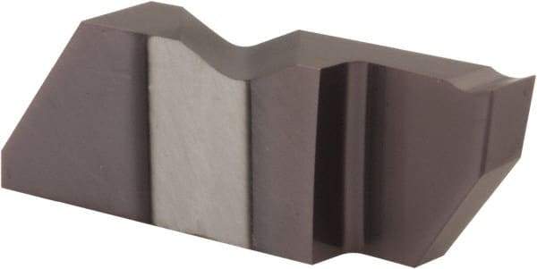 Tool-Flo - 0.375FLG CB Grade AC3, 0.145" Cutting Width Carbide Grooving Insert - 1/4" Max Depth of Cut, Right Hand, .005 to .010" Corner Radius, AlTiN Finish - Exact Tool & Supply
