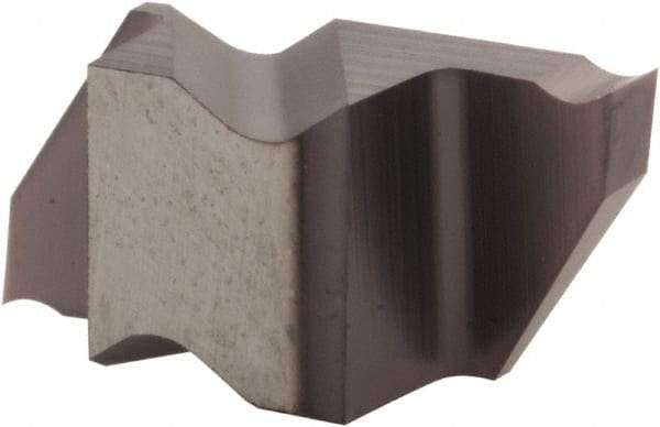 Tool-Flo - 0.188FLG CB Grade AC3, 0.0618" Cutting Width Carbide Grooving Insert - 0.11" Max Depth of Cut, Right Hand, .005 to .010" Corner Radius, AlTiN Finish - Exact Tool & Supply