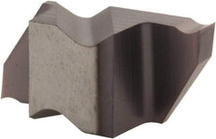 Tool-Flo - 0.188FLG CB Grade AC3, 0.0618" Cutting Width Carbide Grooving Insert - 0.11" Max Depth of Cut, Right Hand, .005 to .010" Corner Radius, AlTiN Finish - Exact Tool & Supply