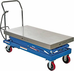 Vestil - 1,500 Lb Capacity Manual Scissor Lift - 19-1/2" to 67" Lift Height, 47-1/4" Platform Length x 24" Platform Width - Exact Tool & Supply