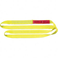 Lift-All - 16' Long x 2" Wide, 9,600 Lb Vertical Capacity, 2 Ply, Polyester Web Sling - 7,700 Lb Choker Capacity, Yellow - Exact Tool & Supply