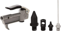 Value Collection - 5 Piece Aluminum Body Air Gun Kit - 1/4 NPT Inlet, 150 Max psi, Aluminum Hose - Exact Tool & Supply