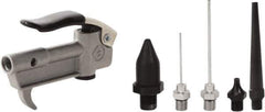Value Collection - 6 Piece Aluminum Body Air Gun Kit - 1/4 NPT Inlet, 150 Max psi, Aluminum Hose - Exact Tool & Supply