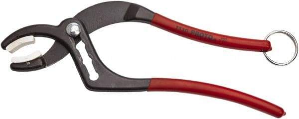 Proto - 9-1/2" OAL, 2-1/2" Max Capacity, 4 Position Tethered Tongue & Groove Pliers - Soft Curved Jaws, Plastisol Handles - Exact Tool & Supply