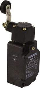 Telemecanique Sensors - DP, NC/NO, 240 VAC, Screw Terminal, Roller Lever Actuator, General Purpose Limit Switch - IP65 IPR Rating - Exact Tool & Supply