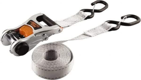Erickson Manufacturing - 12' Long x 1-1/4" Wide, 2,000 Lb Basket Capacity, Polyester Web Sling - Gray - Exact Tool & Supply