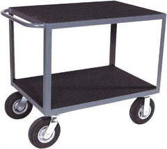 Jamco - 1,200 Lb Capacity, 24" Wide x 48" Long x 34" High Shelf Cart - 2 Shelf, Steel, Semi-Pneumatic Casters - Exact Tool & Supply