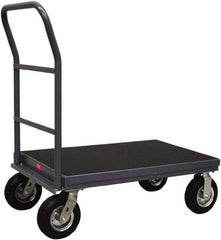 Jamco - 1,200 Lb Capacity Steel Platform Truck - Steel Deck, 30" OAW, 48" Platform Length, Mold-On-Rubber Casters - Exact Tool & Supply