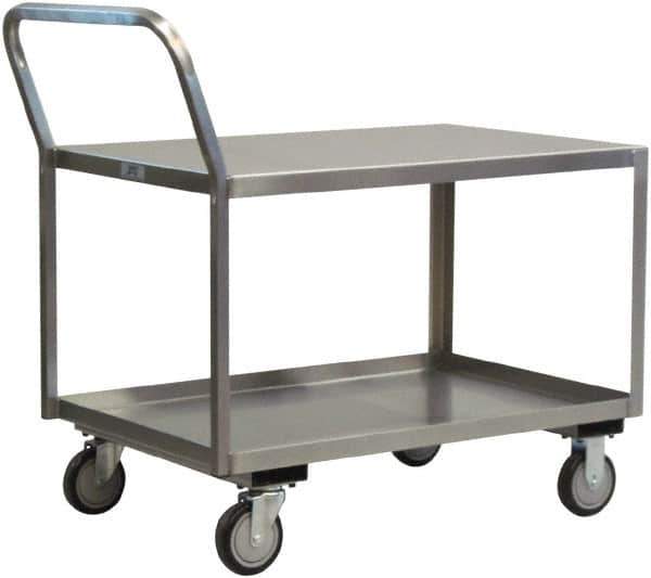 Jamco - 1,200 Lb Capacity, 24" Wide x 48" Long x 31" High Service Cart - 2 Shelf, Stainless Steel - Exact Tool & Supply