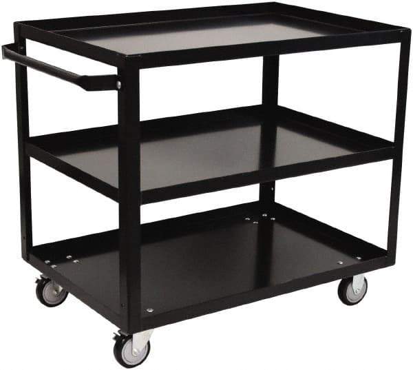 Jamco - 800 Lb Capacity, 18" Wide x 30" Long x 33" High Shelf Cart - 3 Shelf, Steel, 2 Rigid/2 Swivel Casters - Exact Tool & Supply