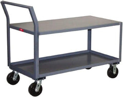 Jamco - 2,400 Lb Capacity, 24" Wide x 36" Long x 28" High Standard Utility Cart - 2 Shelf, Steel, Phenolic Casters - Exact Tool & Supply