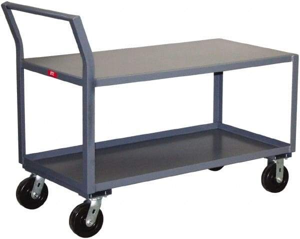 Jamco - 2,400 Lb Capacity, 30" Wide x 60" Long x 28" High Standard Utility Cart - 2 Shelf, Steel, Phenolic Casters - Exact Tool & Supply