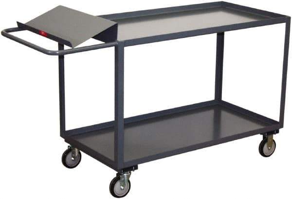 Jamco - 1,200 Lb Capacity, 24" Wide x 48" Long x 35" High Order Picking Cart - 2 Shelf, Steel, Hard Rubber Casters - Exact Tool & Supply