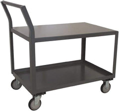 Jamco - 1,200 Lb Capacity, 18" Wide x 36" Long x 27" High Shelf Cart - 2 Shelf, Steel, 2 Rigid/2 Swivel Casters - Exact Tool & Supply