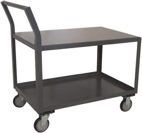 Jamco - 800 Lb Capacity, 30" Wide x 60" Long x 27" High Standard Utility Cart - 2 Shelf, Steel - Exact Tool & Supply