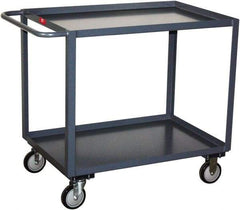 Jamco - 1,200 Lb Capacity, 24" Wide x 30" Long x 35" High Service Cart - 2 Shelf, Steel, 2 Rigid/2 Swivel Casters - Exact Tool & Supply
