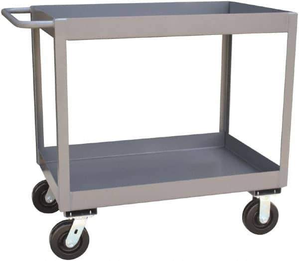 Jamco - 2,400 Lb Capacity, 24" Wide x 30" Long x 36" High Standard Utility Cart - 2 Shelf, Steel, Phenolic Casters - Exact Tool & Supply