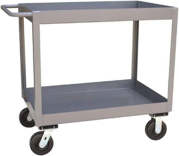 Jamco - 2,400 Lb Capacity, 18" Wide x 30" Long x 36" High Standard Utility Cart - 2 Shelf, Steel, Phenolic Casters - Exact Tool & Supply