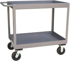 Jamco - 2,400 Lb Capacity, 18" Wide x 30" Long x 36" High Standard Utility Cart - 2 Shelf, Steel, Phenolic Casters - Exact Tool & Supply