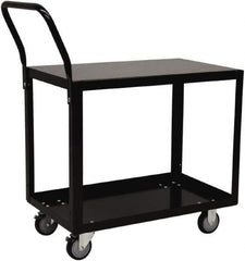 Jamco - 800 Lb Capacity, 18" Wide x 24" Long x 28" High Shelf Cart - 2 Shelf, Steel, 2 Rigid/2 Swivel Casters - Exact Tool & Supply