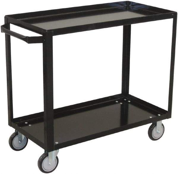 Jamco - 800 Lb Capacity, 18" Wide x 36" Long x 33" High Shelf Cart - 2 Shelf, Steel, 2 Rigid/2 Swivel Casters - Exact Tool & Supply