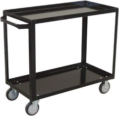 Jamco - 800 Lb Capacity, 18" Wide x 36" Long x 33" High Shelf Cart - 2 Shelf, Steel, 2 Rigid/2 Swivel Casters - Exact Tool & Supply